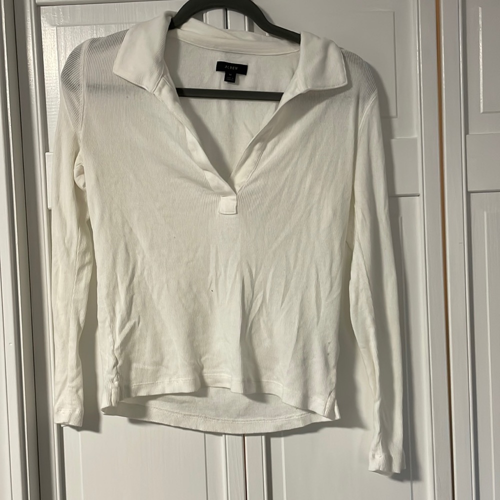 White j crew collared t shirt